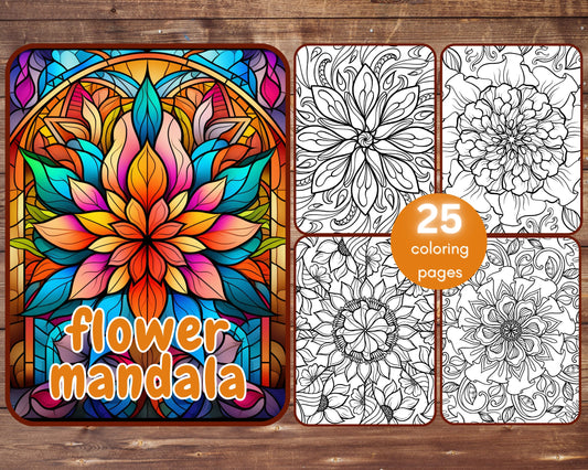 flower mandala coloring book