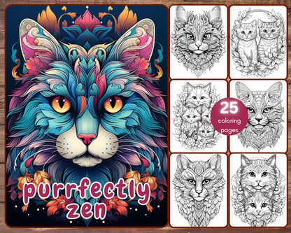 cat mandala coloring book