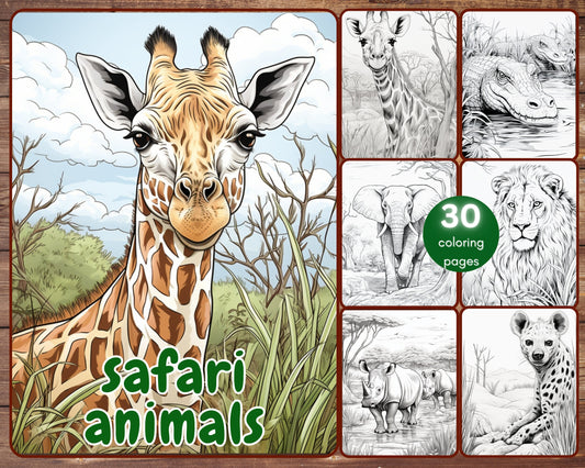 safari animals coloring book