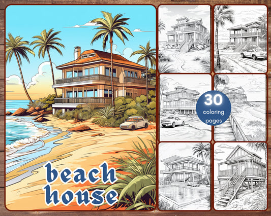 beach house coloring book
