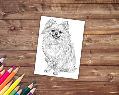 31 Dogs Coloring Book, Grayscale Dog Breeds Coloring Pages for Adults Kids, Golden Retriever, Corgi, Printable PDF, Instant Download