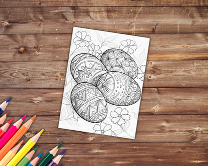 Easter Eggs Coloring Book, Digital Download