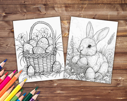 Easter Eggs Coloring Book, Digital Download