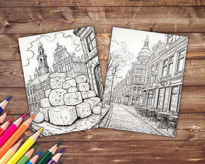 Amsterdam Coloring Book, Digital Download