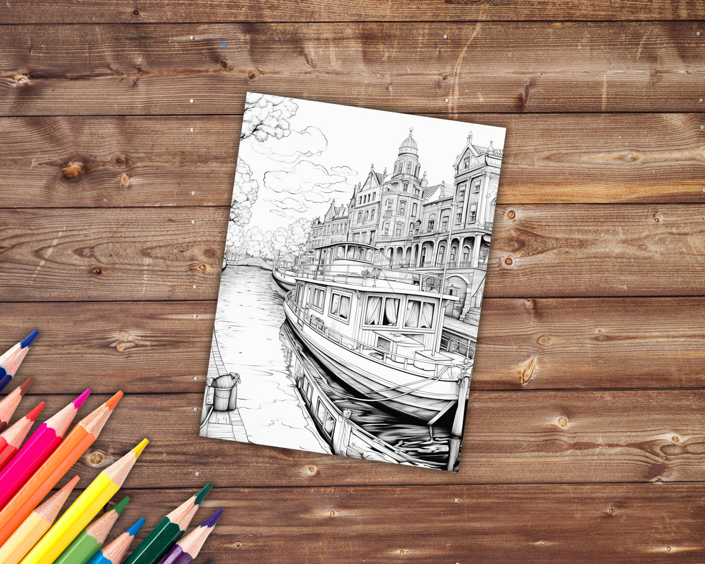 Amsterdam Coloring Book, Digital Download