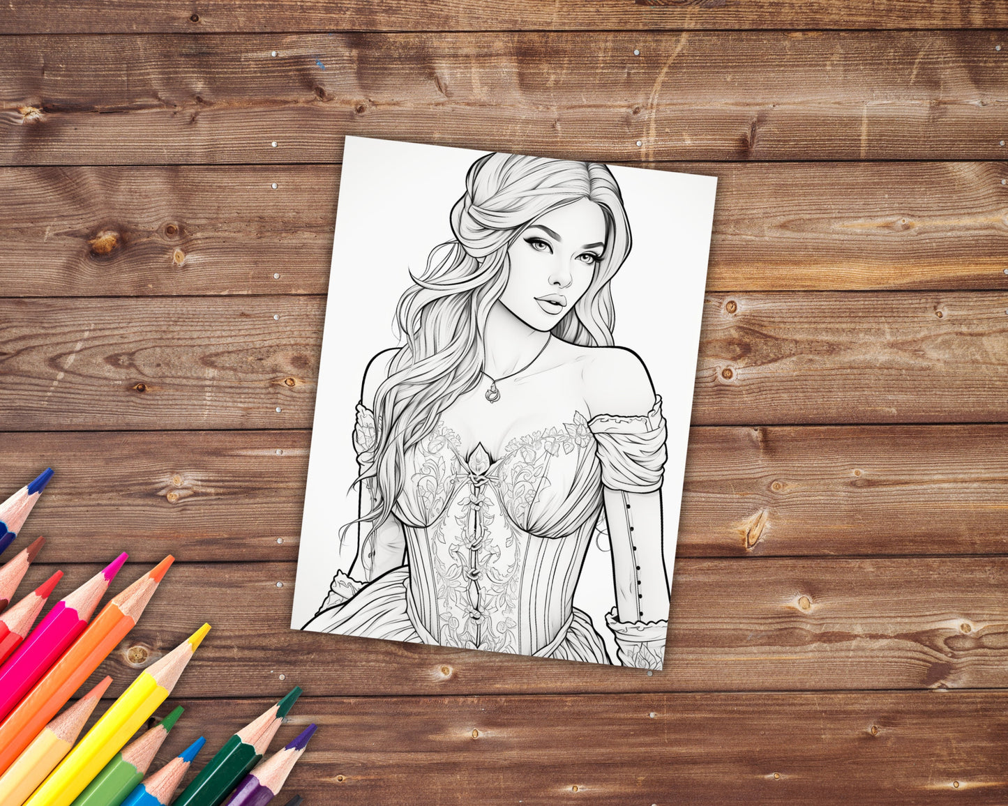 Corset Dresses Coloring Book, Digital Download