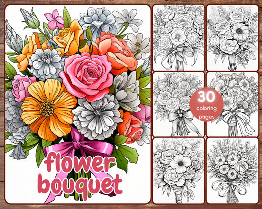 flower bouquet coloring book