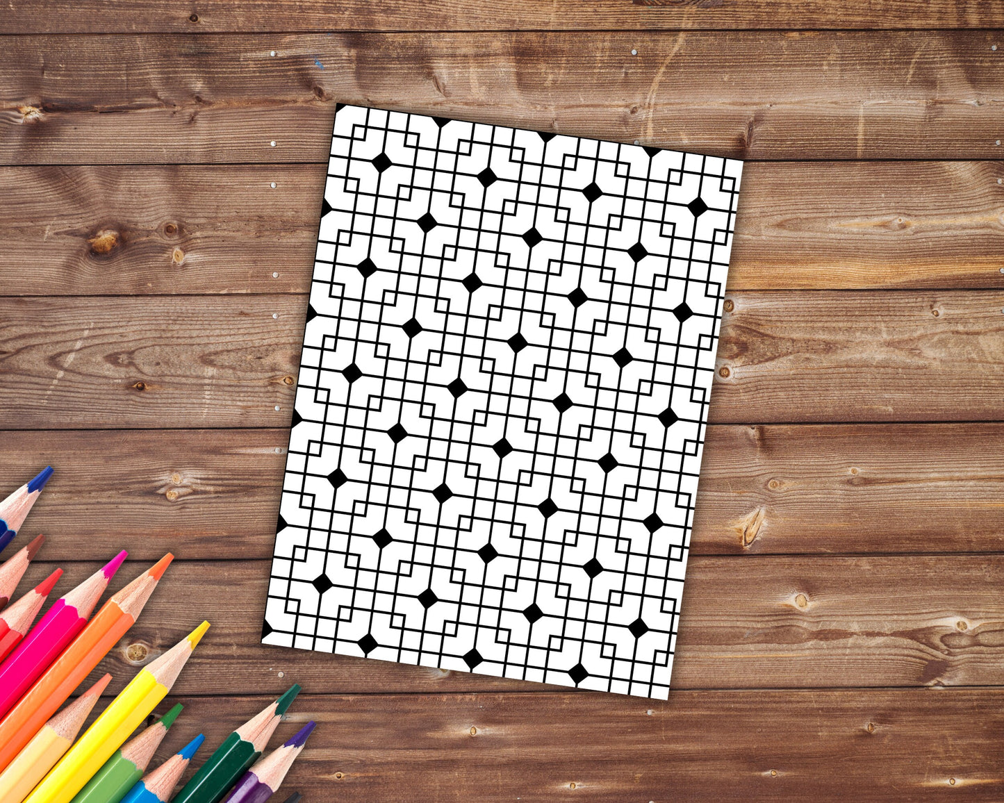 Geometric Patterns 2 Coloring Book, Digital Download