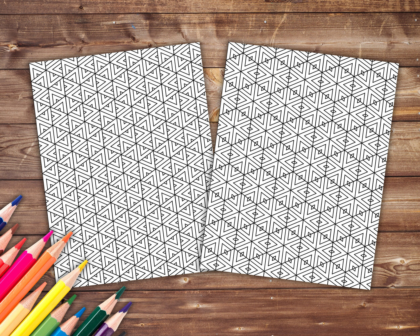 Geometric Patterns 2 Coloring Book, Digital Download