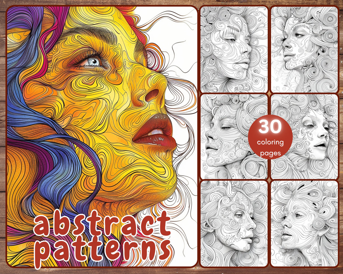 abstract patterns coloring book
