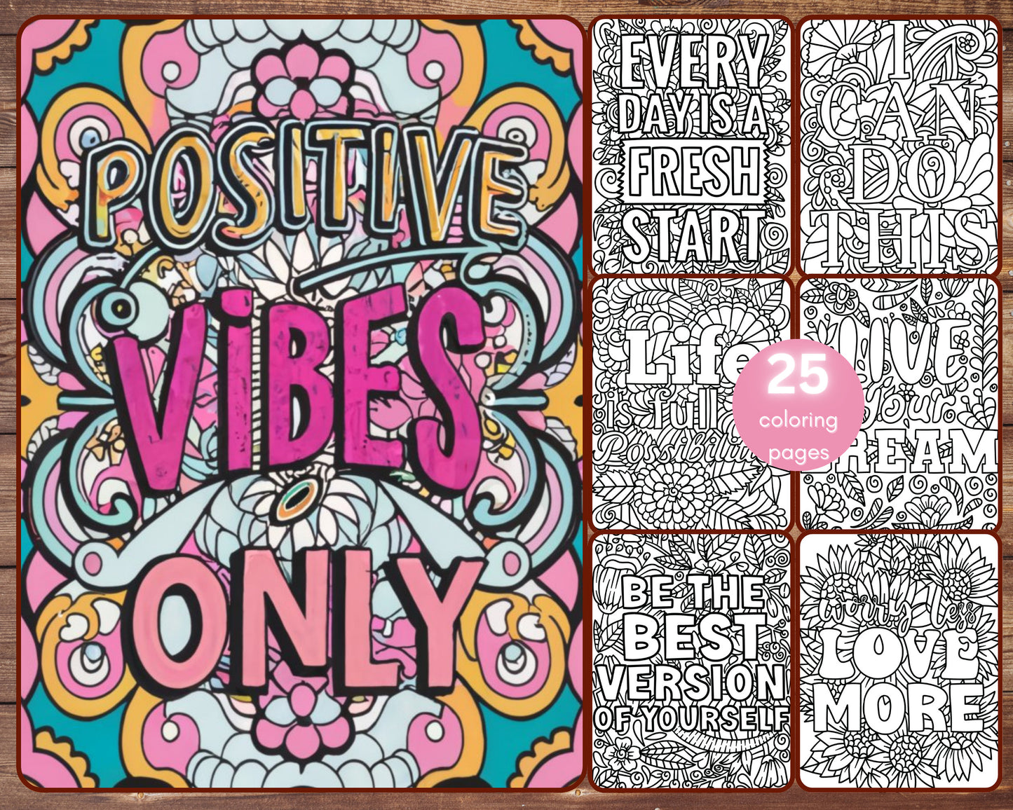 positive affirmations coloring book