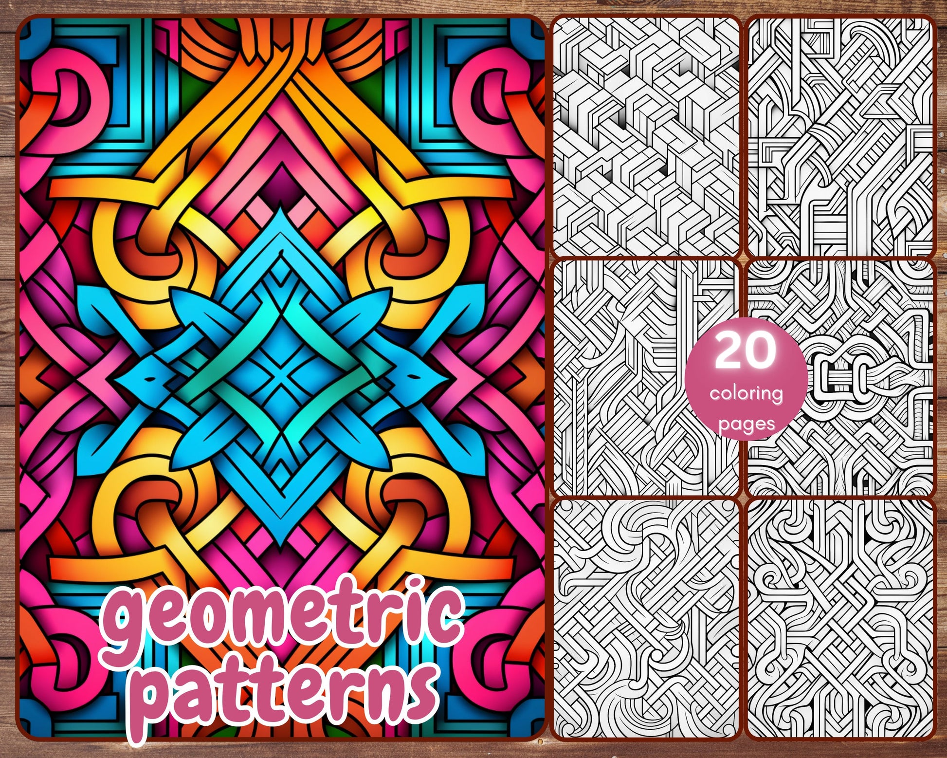 abstract geometric patterns coloring book