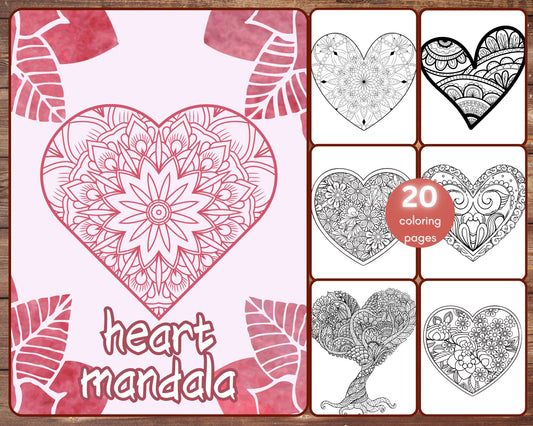 heart mandala coloring pages