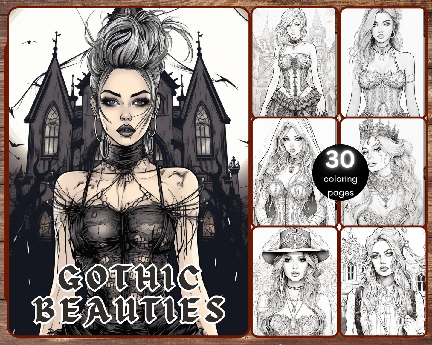 gothic beauties coloring book