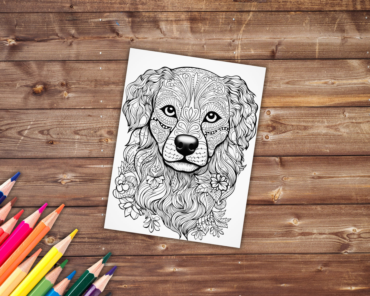 Dog Mandala Coloring Book, Digital Download