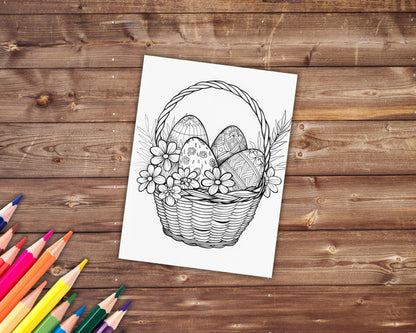 Easter Eggs Coloring Book, Digital Download