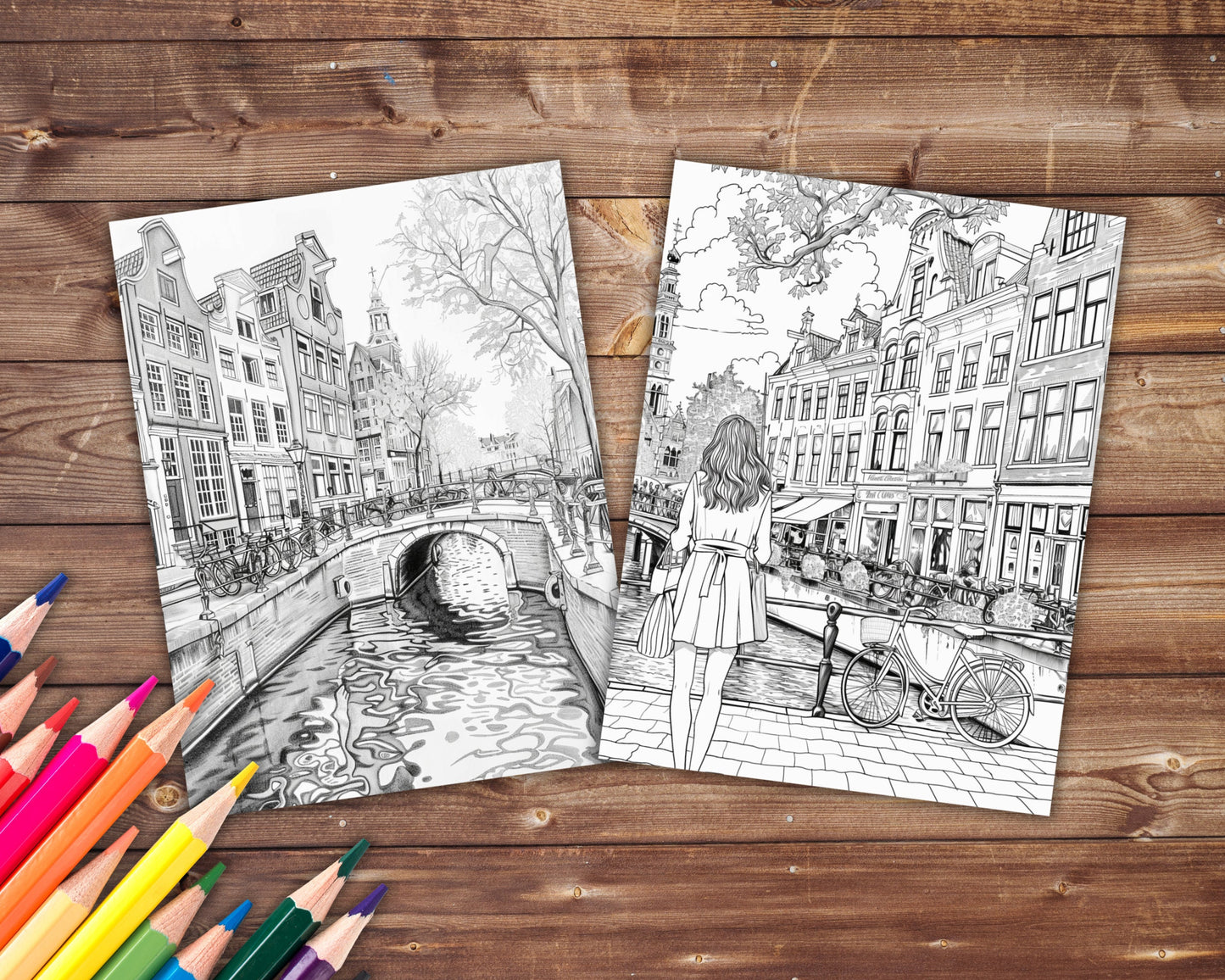 Amsterdam Coloring Book, Digital Download