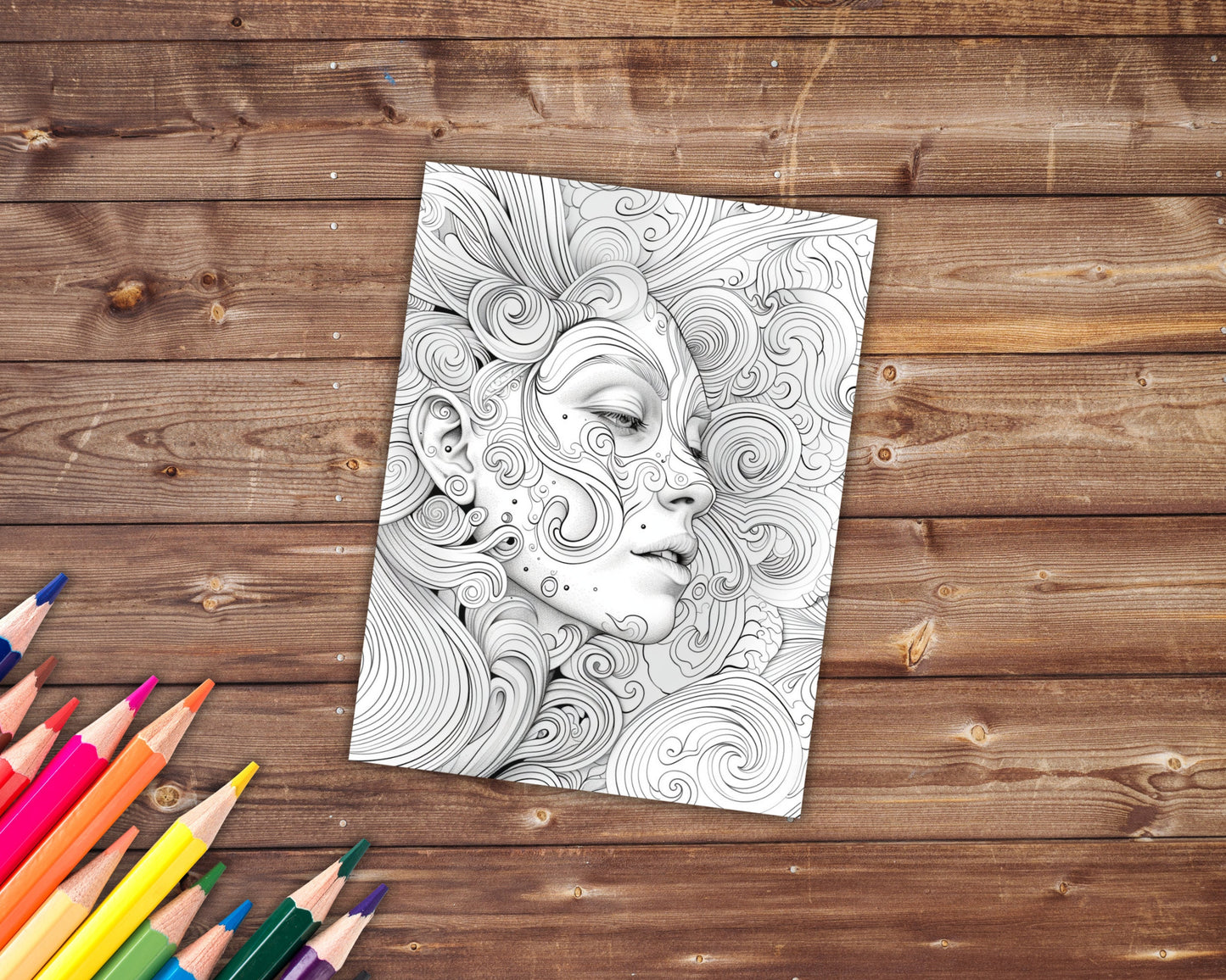 Abstract Patterns Coloring Book, Digital Download