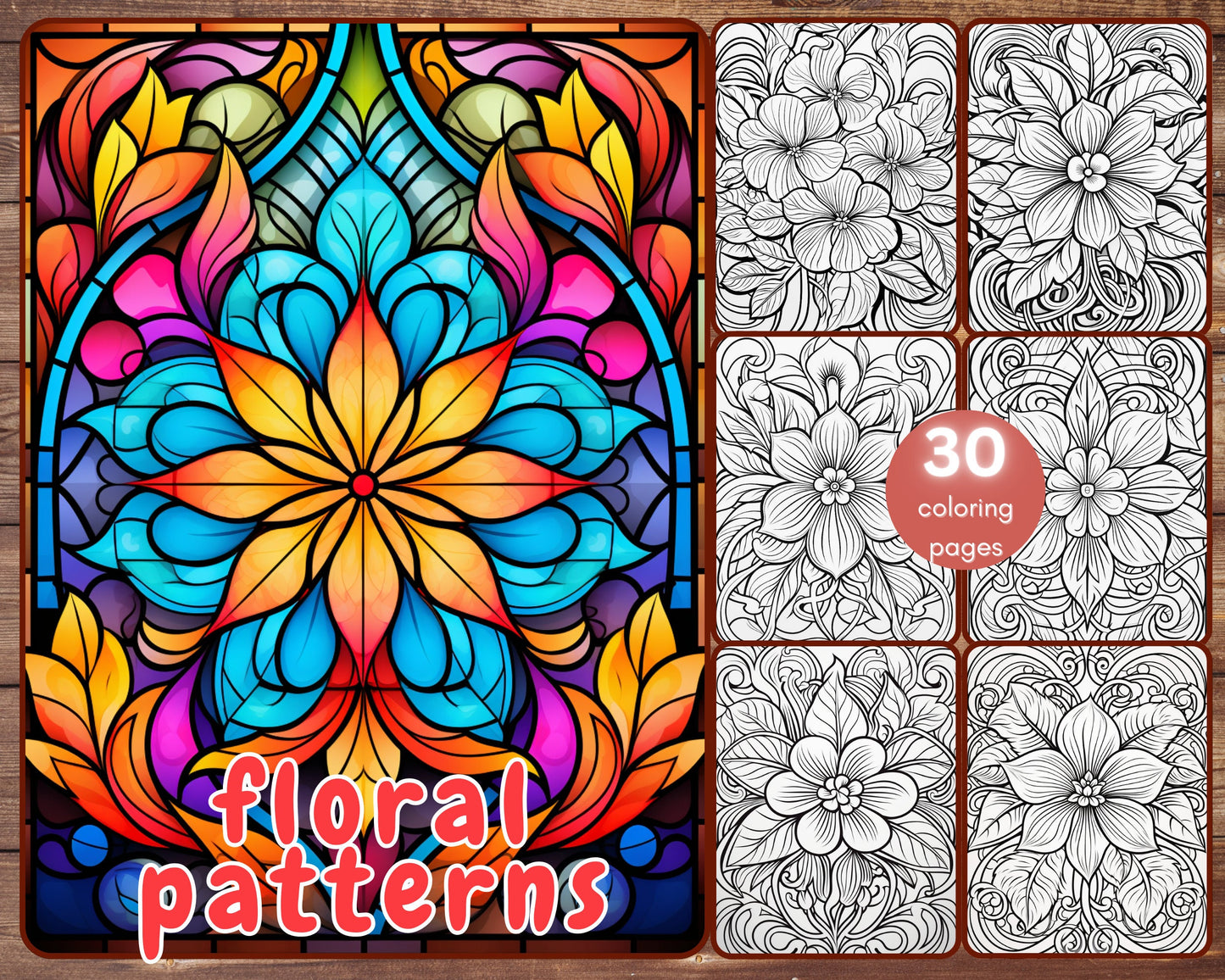 floral patterns coloring book