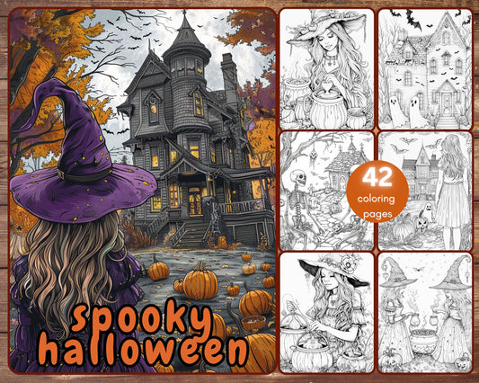 spooky halloween coloring book