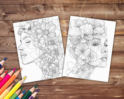 32 Flower Patterns Coloring Book, Relaxing Patterns for Stress Relief for Adults and Teens, Neurographics, Printable PDF, Instant Download