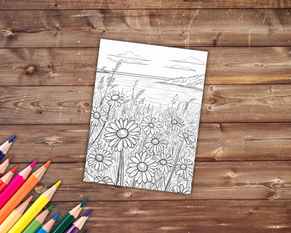 Daisy Coloring Book, Digital Download