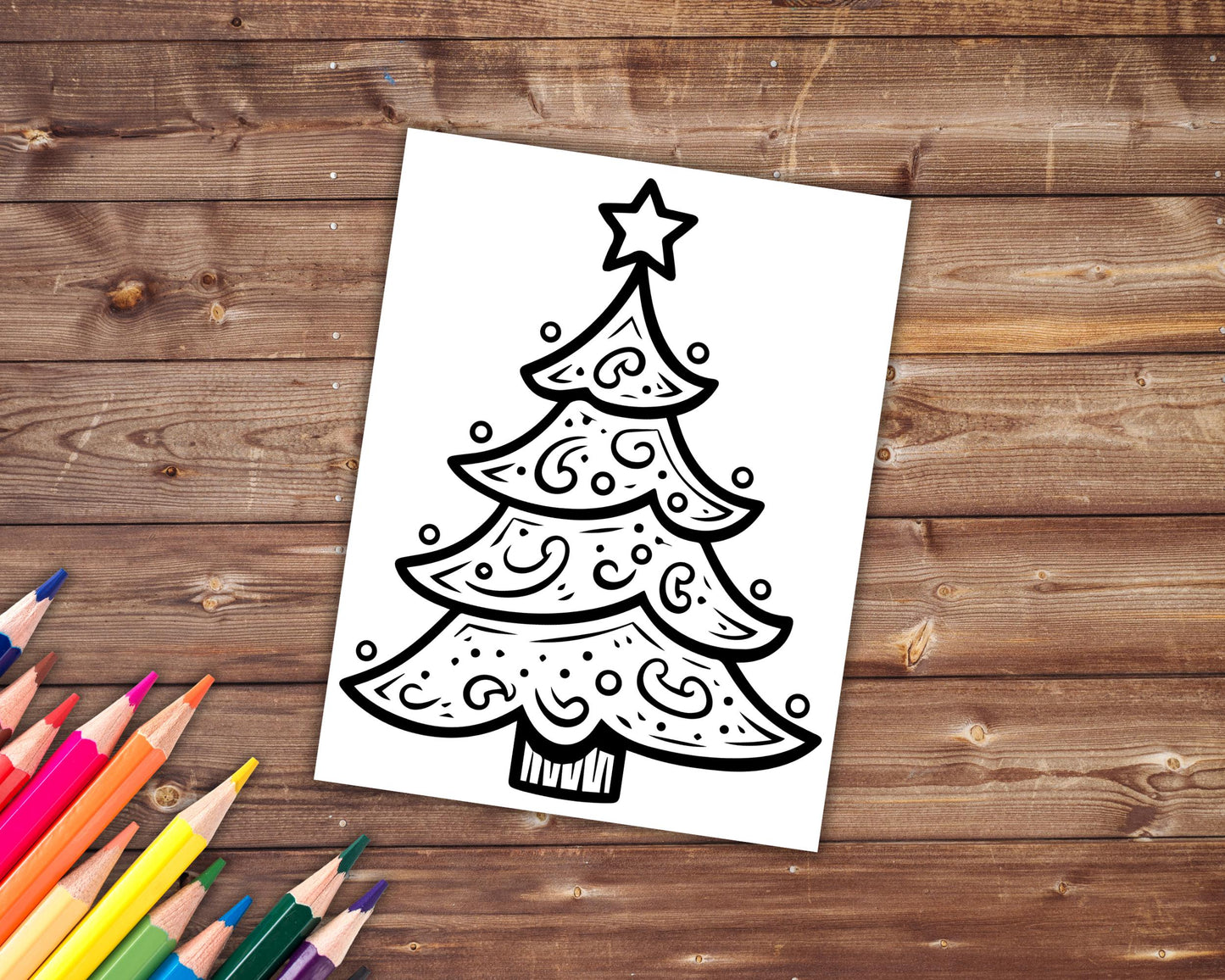 45 Christmas Tree Coloring Book, Christmas Coloring Pages for Adults and Kids, Festive,  Holiday, Instant Download, Printable PDF