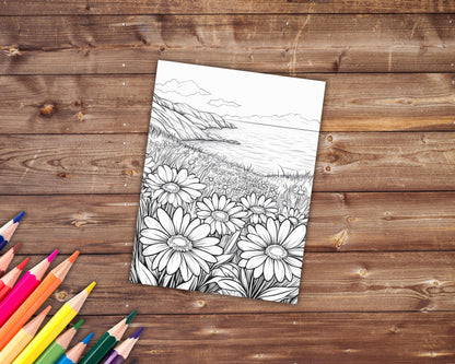 Daisy Coloring Book, Digital Download