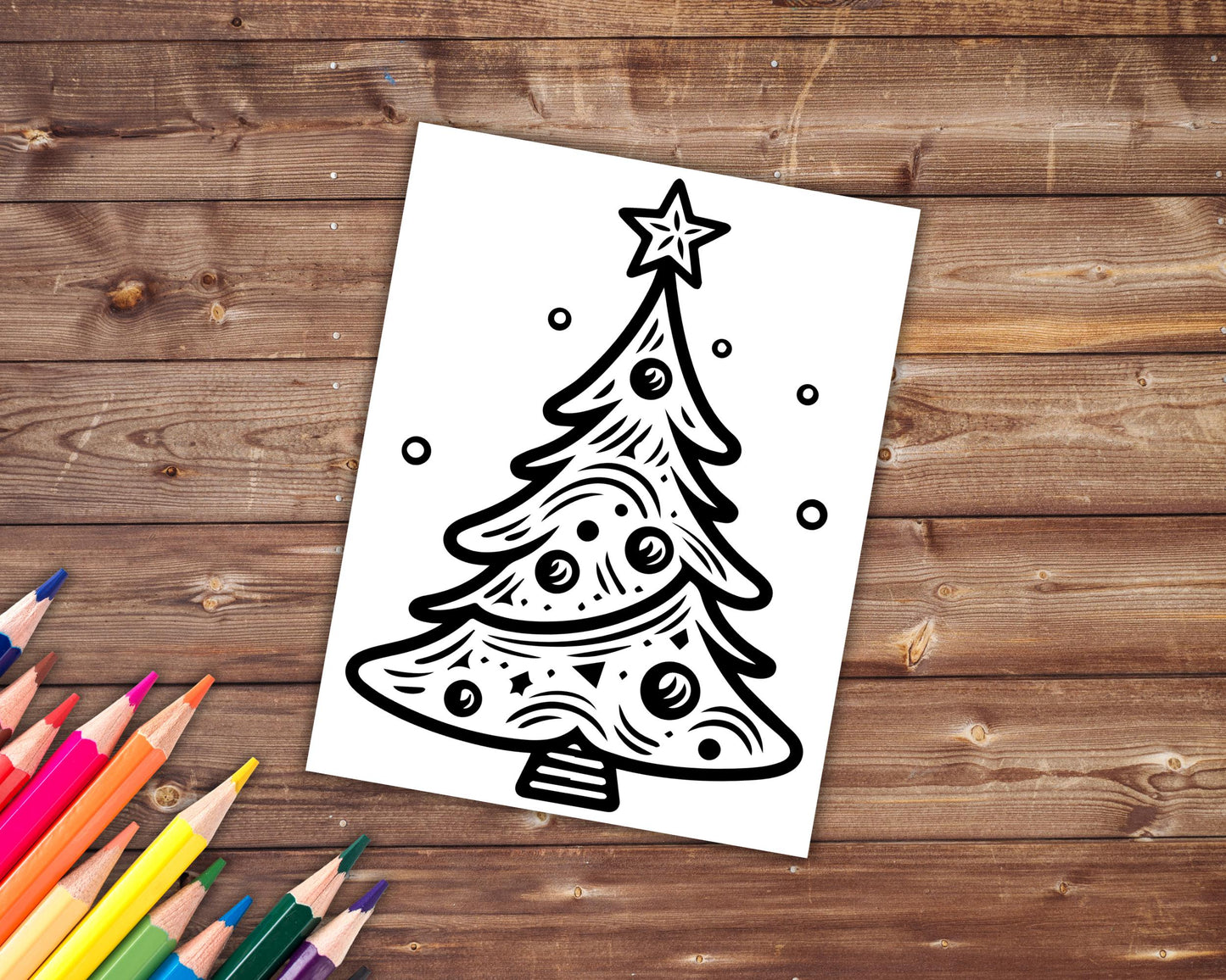 45 Christmas Tree Coloring Book, Christmas Coloring Pages for Adults and Kids, Festive,  Holiday, Instant Download, Printable PDF