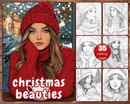 christmas beauties coloring book