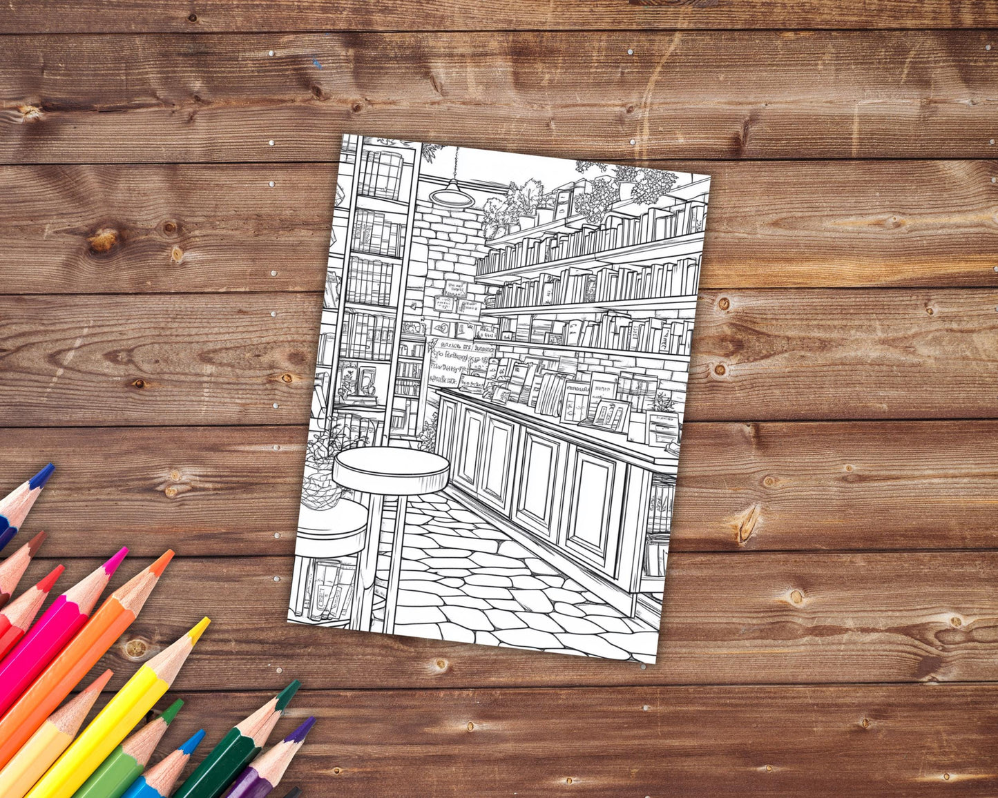 Cozy Libraries Coloring Book, Digital Download