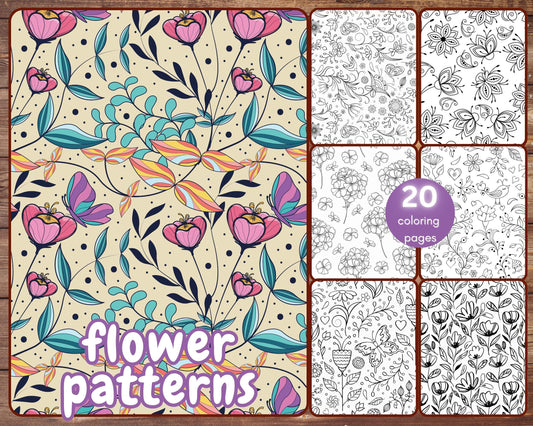 flower patterns coloring pages