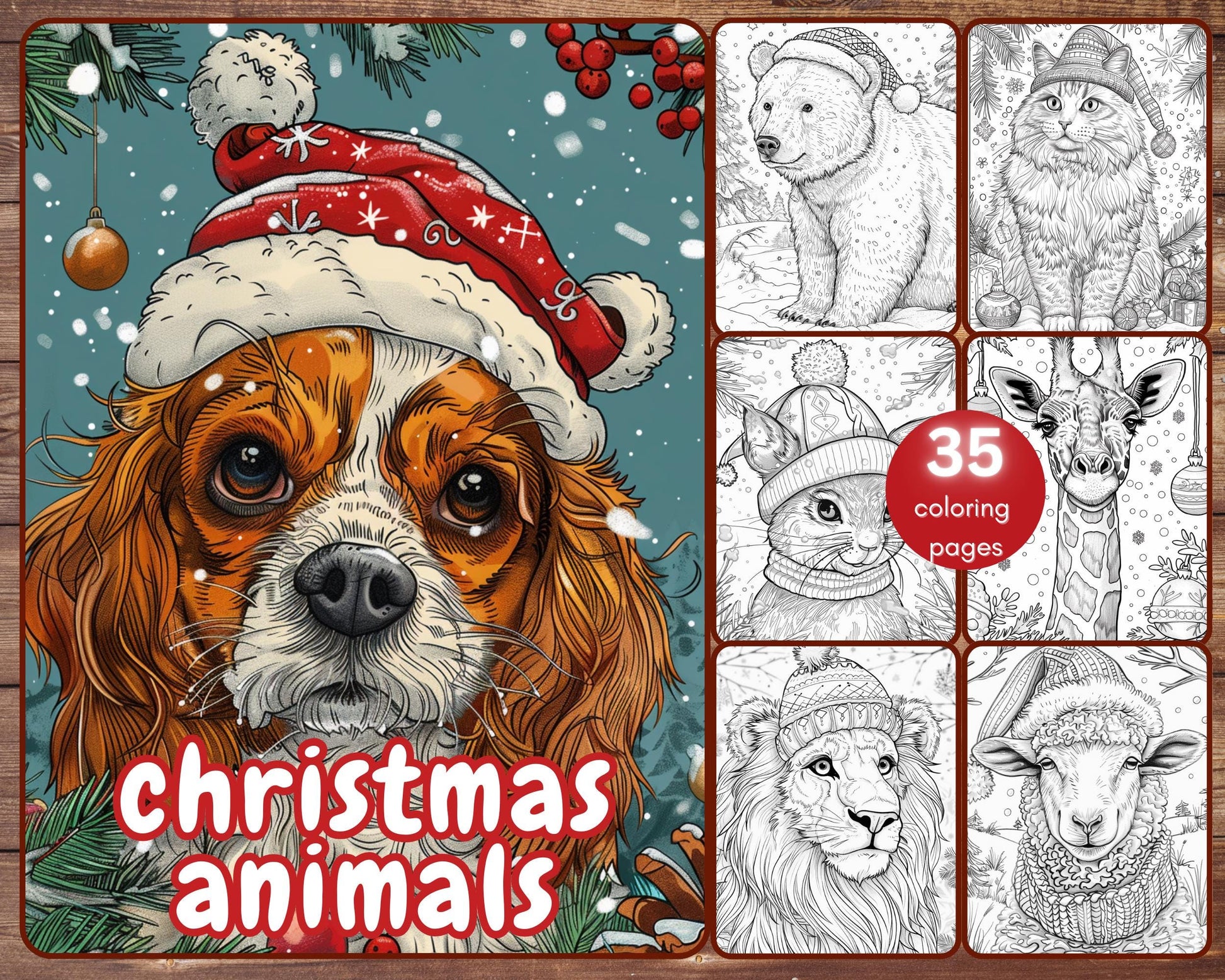 christmas animals coloring pages