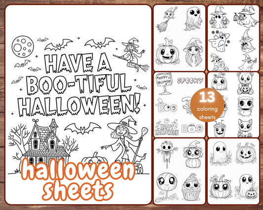 kawaii halloween coloring sheets