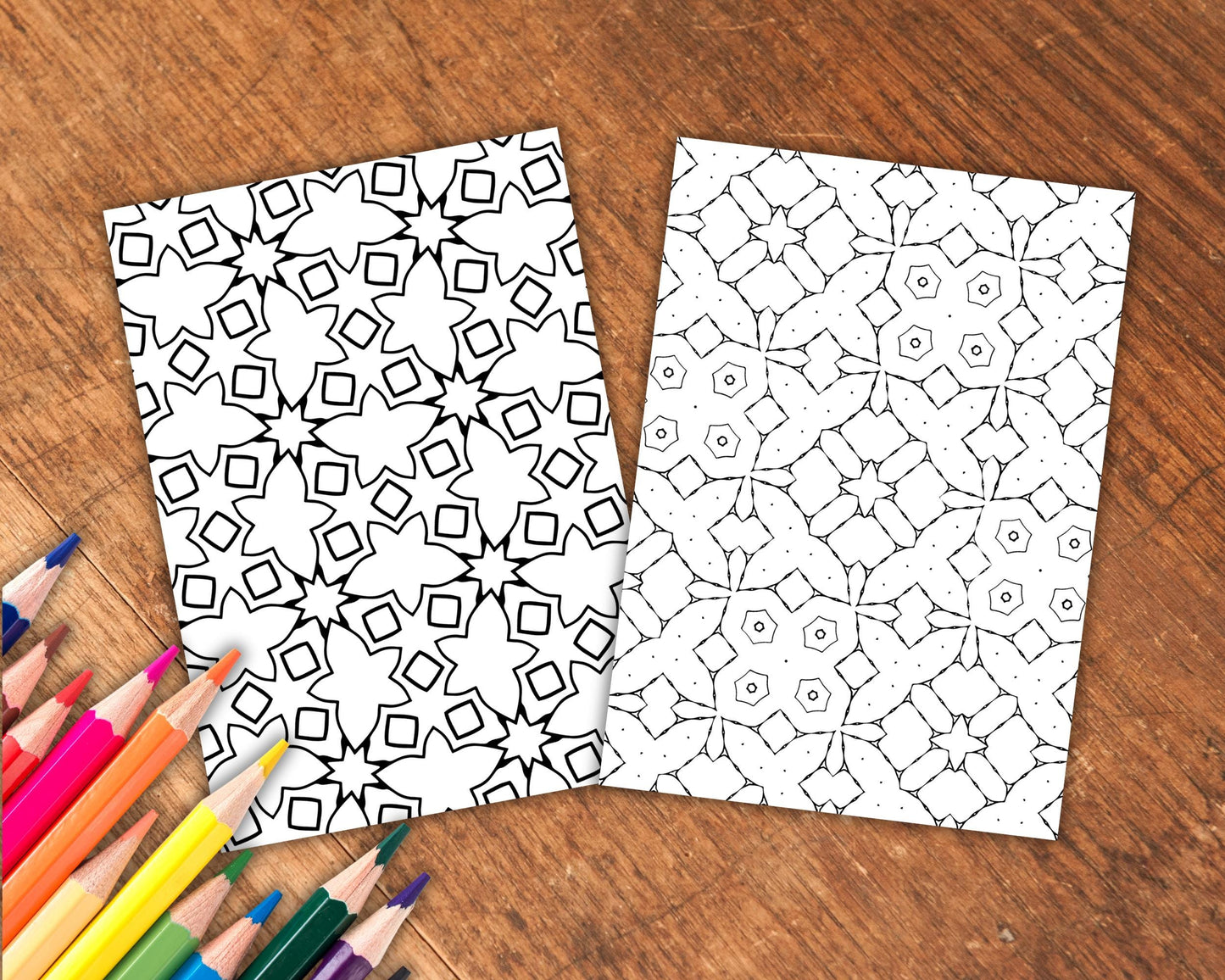 Relaxing Patterns Coloring Book, Digital Download