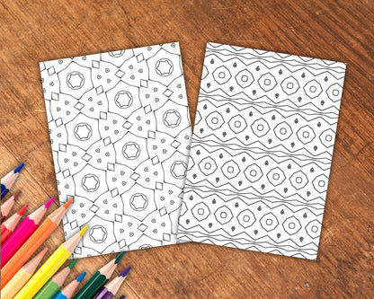 Relaxing Patterns Coloring Book, Digital Download