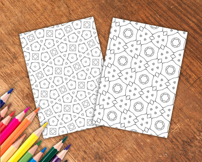 Relaxing Patterns Coloring Book, Digital Download