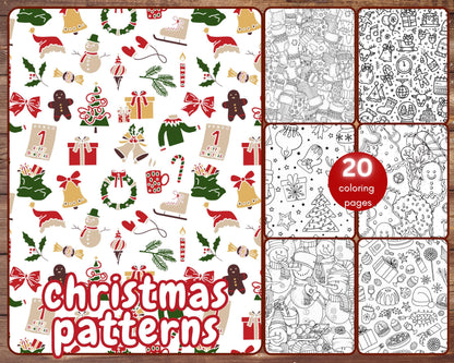 christmas patterns coloring book