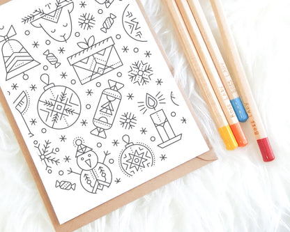 Christmas Patterns Coloring Book, Digital Download