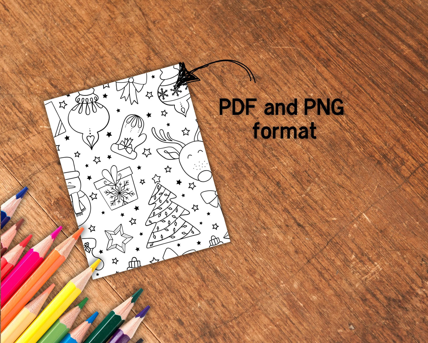 Christmas Patterns Coloring Book, Digital Download