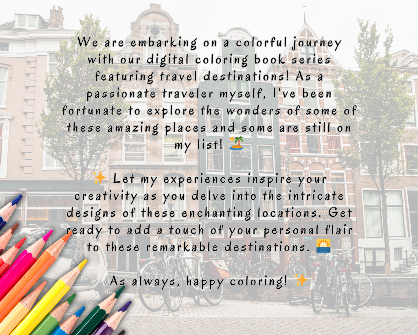 Amsterdam Coloring Book, Digital Download